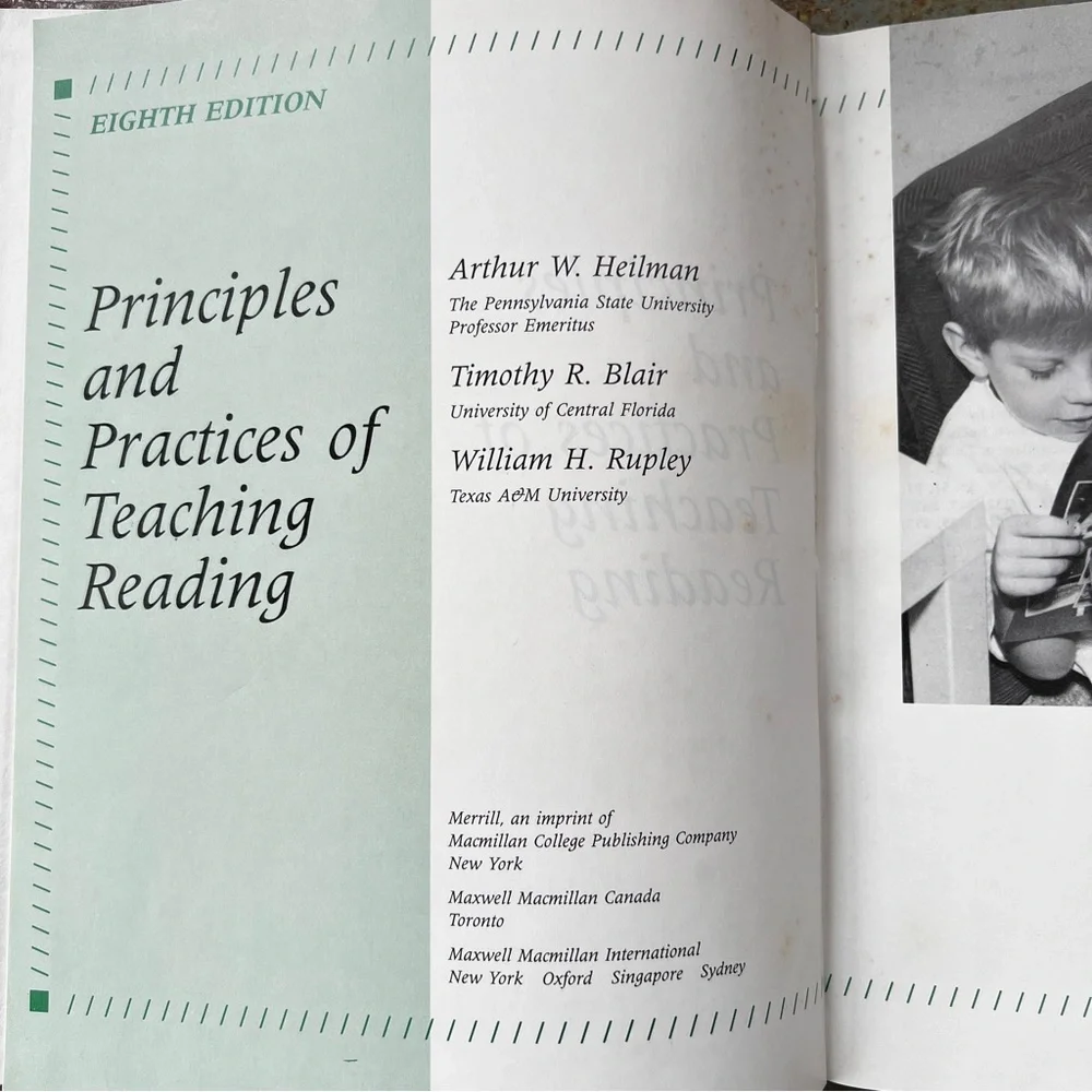 Principles and Practices of Teaching Reading textbook 8th edition 1994 Merrill
